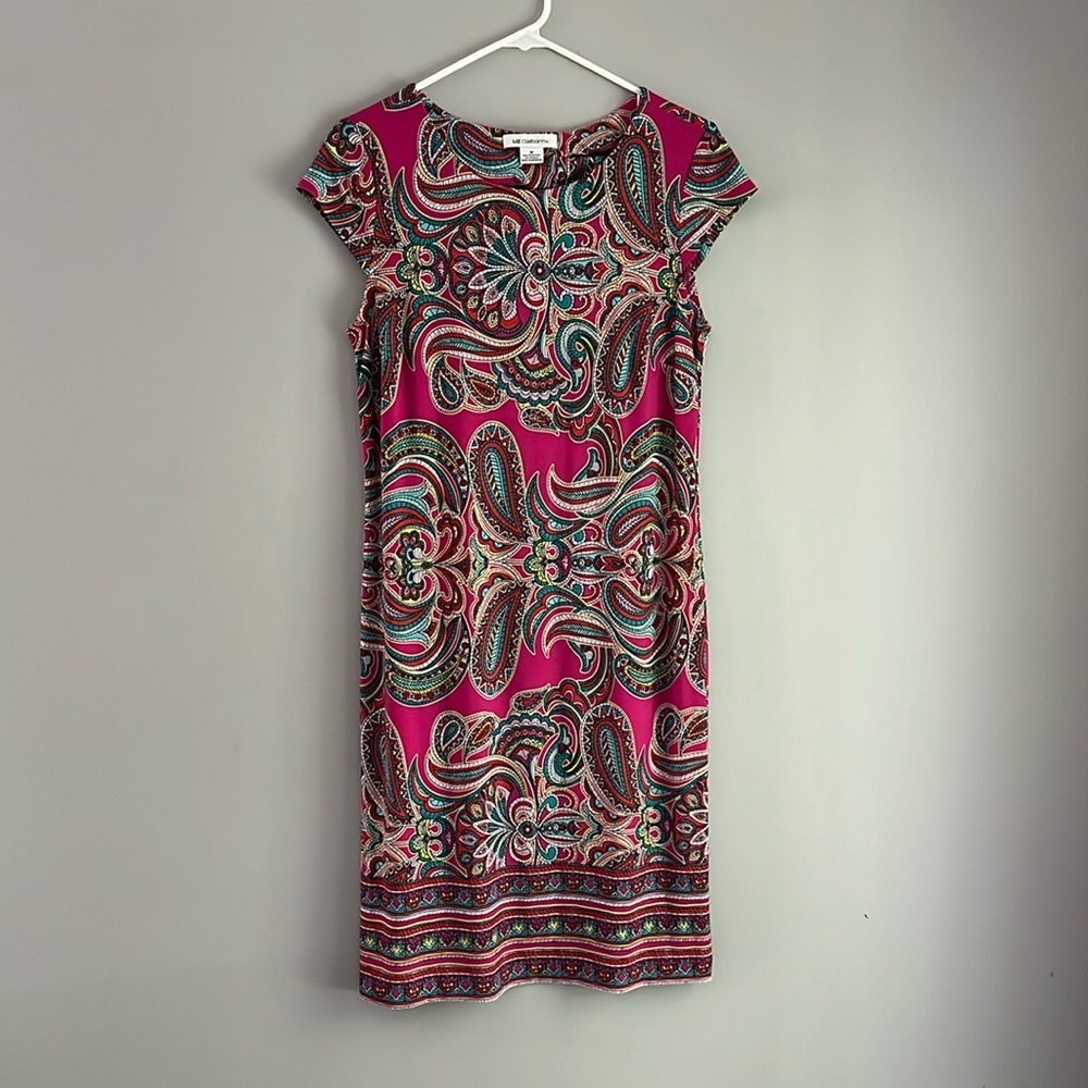 Liz Claiborne size medium pink pattern dress
